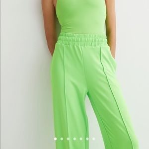 H&M Fast Drying Track Pants Neon Green
